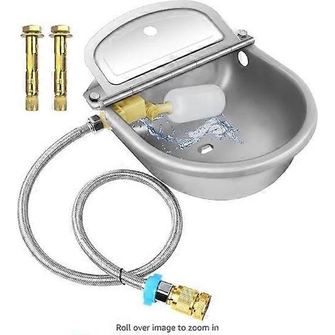 Abreuvoir automatique en acier inoxydable pour moutons, chiens, poules et vaches (bol à remplissage automatique) (1/3)