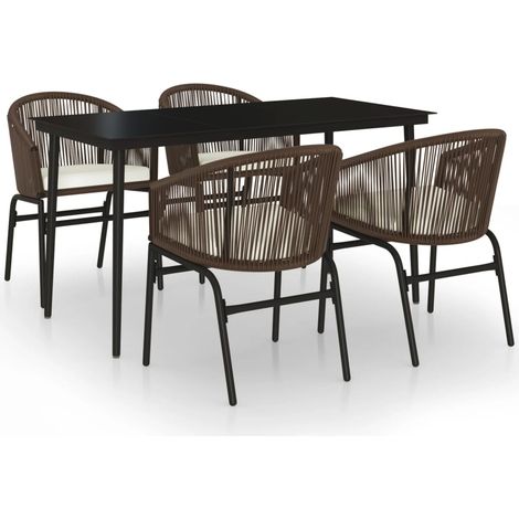 Maison Exclusive - Set Mobili da Pranzo per Giardino 5 pz Marrone (1/5)