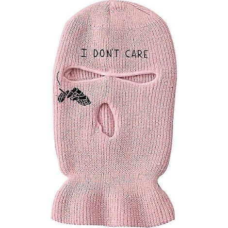 Cagoule d'hiver à 3 trous. cache-cou tricoté. bonnet thermique pour sports de plein air. rose-hh (1/3)