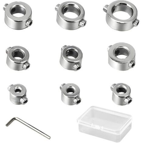 QORVA-9 Pieces Butée de Profondeur, Foret Profondeur Butée Anneau Colliers D'arrêt de Profondeur Bagues de Serrage Anneau (1/5)