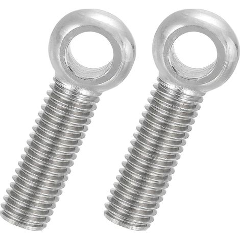 2 Pcs Boulon à Œil M12x45mm Boulon à Œillet de Levage pour Balancement d'Épaule, Vis Filetage Complet en Acier Inoxydable 304, Filetage Métrique Trou Coulissant, Couleur Argentée (1/5)