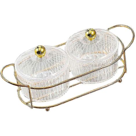 Nordischer Servierteller für Trockenfrüchtesalat, Snacktablett für Süßigkeiten, Nüsse und Trockenfrüchte-Clear two Bowls (1/5)