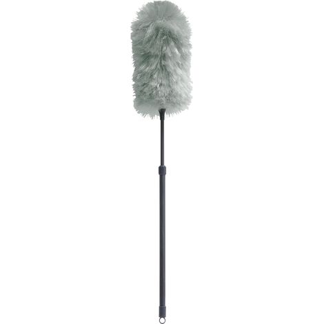 Synthetic Static Duster with Extendable Pole, Grey/Turquoise