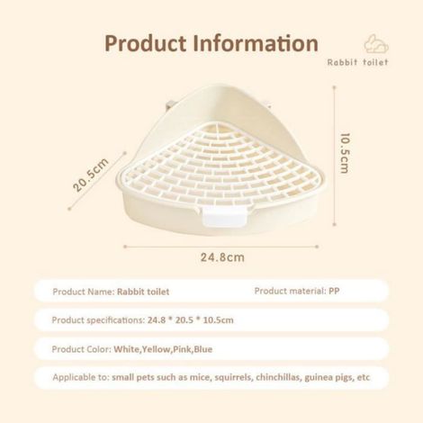 Bac À Litière - Plastique Durable - Fond Acier Inoxydable - Pour Lapins Et Petits Animaux - 1 Pièce (1/4)