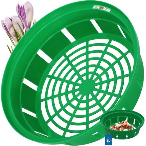 KOTARBAU® Panier À Bulbes - ⌀ 260 mm  - Vert - Corbeille Plantation Tulipes -  Accessoire Plantation Bulbes - Plastique (1/5)
