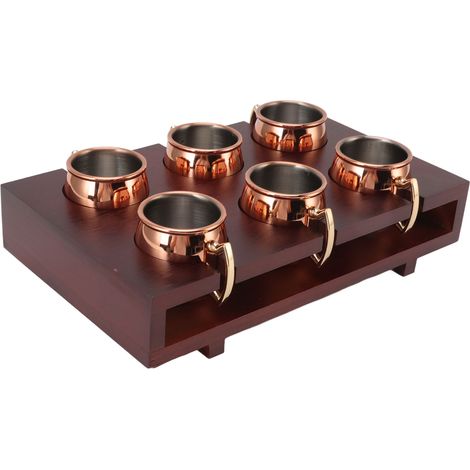 Set aus korrosionsbeständigen, leicht zu reinigenden Mule-Bechern, isolierter 6-cl-Moscow-Cocktailbecher mit Barablage (1/5)