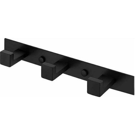 Porte Manteau Salle de Bain Mural à 3 Crochets Porte Manteau Mural Patère Salle de Bain Acier Inoxydable SUS304 Noir Mat (1/4)