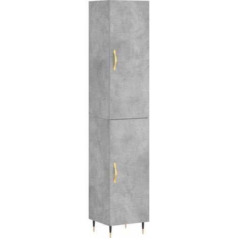 Maison Exclusive - Buffet haut Gris béton 34,5x34x180 cm Bois d'ingénierie (1/5)