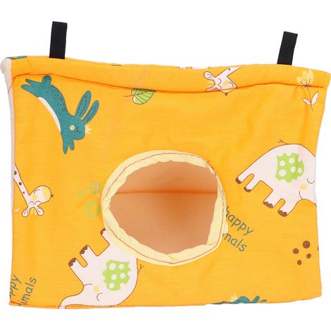 Nid douillet pliable en polaire orange pour perroquets, hamsters et écureuils avec crochet (1/5)