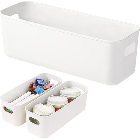 Lot de 3 Bac de Rangement Cuisine Étroit - 28 x 10 x 9,5 cm (1/5)