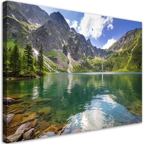 Image sur toile, Lac de Montagne Arbres Nature - 60x40 (1/5)