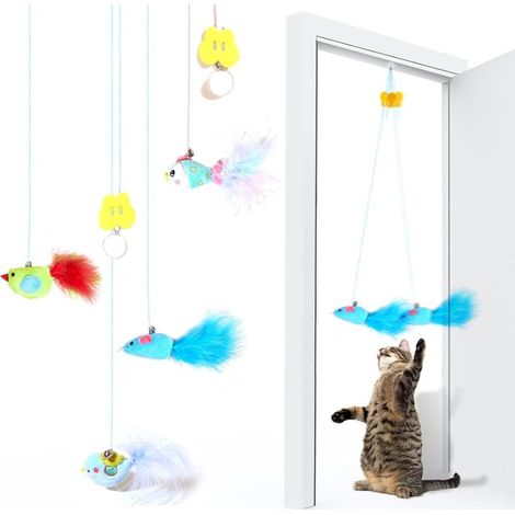 s suspendus, lot de 4 cordes d'exercice rétractables, interactif rebondissant (pour chats) (1/5)