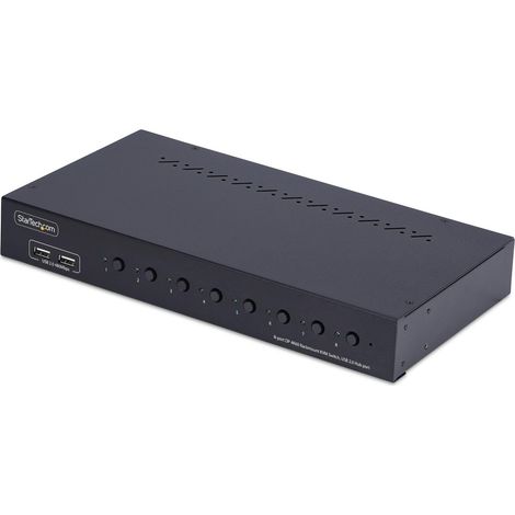 StarTech.com KVM Switch DisplayPort a 8 Porte con Kit Rack da 1U, 4K DP 1.2, hub USB a 4 Porte, Commutazione con Tasti a Scelta Rapida, Indipendente dal SO, TAA (1/4)