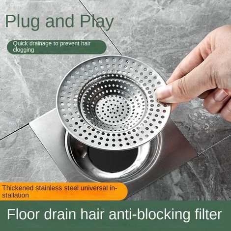 Stainless Steel Floor Drains Kitchen Food Slag Bathroom Mesh Sink Filter Strainer Hair Catcher Stopper Home Metal Drain Plugs (1/4)