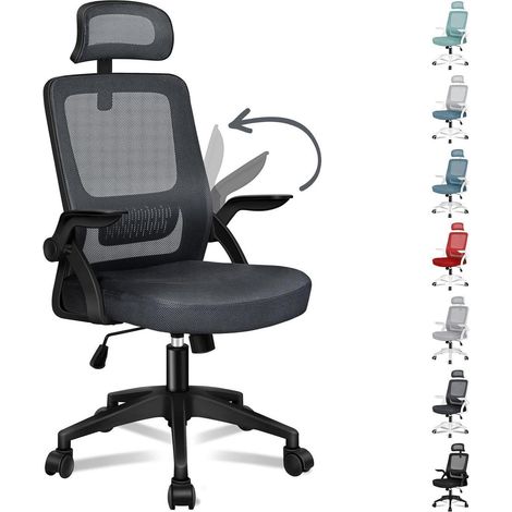 Ergonomischer Bürostuhl 180 kg individuell einstellbar Grau (1/5)