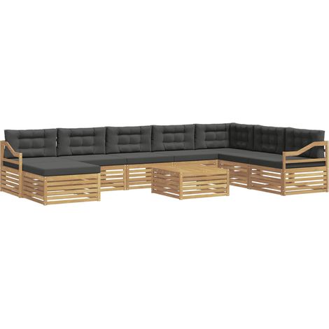 Set di divani da esterno 9 pz 8-Posti Bianco e Antracite vidaXL (1/5)