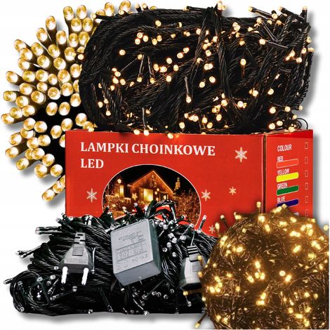 Weihnachtsbaumbeleuchtung, 100 LEDs, warmweißes Blinklicht, für den Innenbereich, 9 m, 8 Funktionen (1/5)