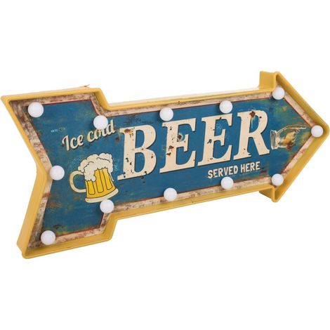 Placa luminosa de pared de plastico azul 65x27,5x10,5