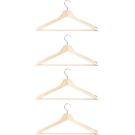 Lot de 4 cintres en bois pour mariage et quotidien, support vêtements élégant anti-plis et durable (1/5)