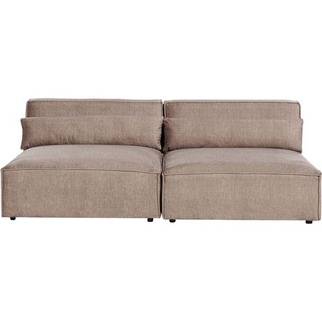Modular Sofa 2 Seater HELLNAR Fabric Light Brown (1/5)