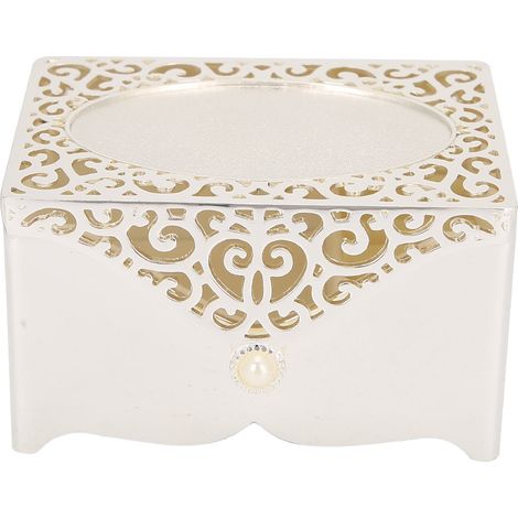 Coffret de rangement bijoux élégant style européen, motif ajouré, boîte rectangulaire pour colliers et bagues (1/5)