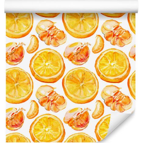 Papier peint à motifs d'oranges pour salon et chambre 50x1000 cm (1/5)