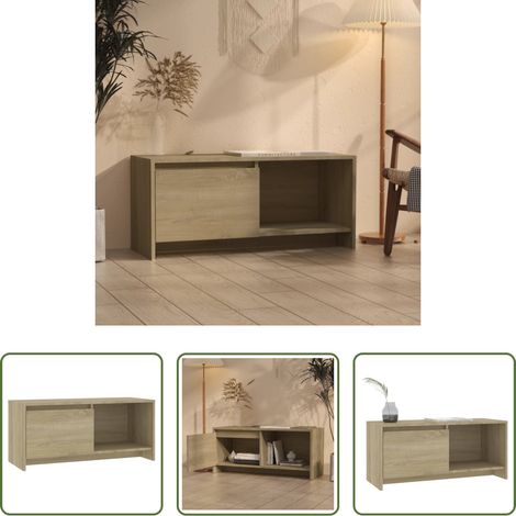 Holzschrank - TV-Schrank Sonoma-Eiche 90x35x40 cm Holzwerkstoff (1/5)
