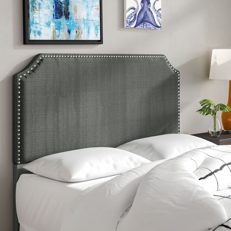 Nova Silk Grey Linen Super King 30 inch Strutted Headboard