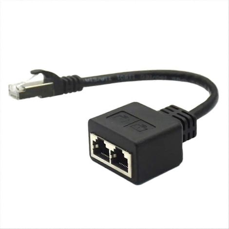 RJ45 1 Stecker auf 2 Buchsen Ethernet-LAN-Splitter-Adapterkabel, Ethernet-Konverter-/Verlängerungskabel (1/5)
