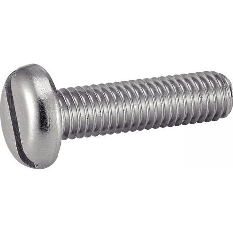 Vis à métaux tête cylindrique large fendue inox - Longueur: 30 - Qualite Inox: A2 - Diamètre: 8