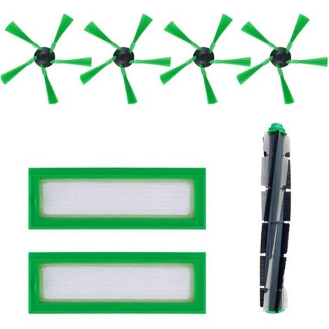 Juego de accesorios de repuesto para cepillos de filtro para la aspiradora robot Vorwerk Kobold VR200 (1 cepillo redondo + 2 filtros + 4 cepillos laterales) (1/5)