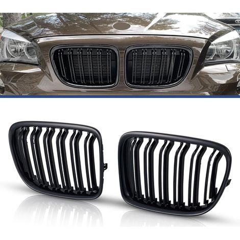 pour X1 E84 SPORT 2009-2015 Grille de calandre avant à double nervure, noire brillante Grille de calandre avant à double nervure gauche droite (1/5)