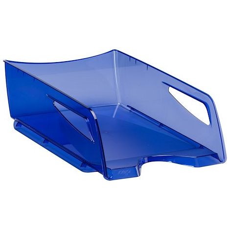 Corbeille à courrier Cep Pro maxi format Happy bleu translucide - Lot de 6