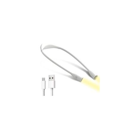 Wiederaufladbare LED-Leselampe mit Nackenleuchte, 3-farbig verstellbarem Arm zum Lesen, Stricken, Nähen, Campen und Joggen, inklusive USB-Kabel – Crezuo