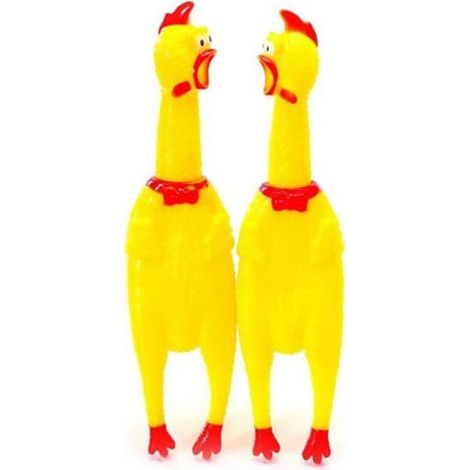 Jouet à mâcher jaune pour chien, accessoire pour animaux de compagnie, jouet couineur pour animaux de compagnie, poulet qui crie (1/4)