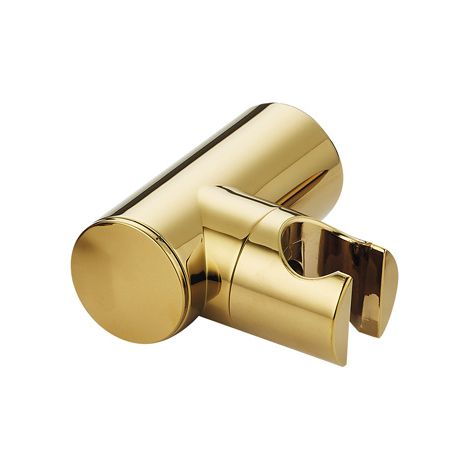 Support mural pour pommeau de douche - Or - Largeur 71 mm - Inclinable - Matériau ABS