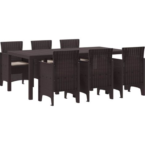Garten Essgruppe 7 pcs Braun Polypropylen