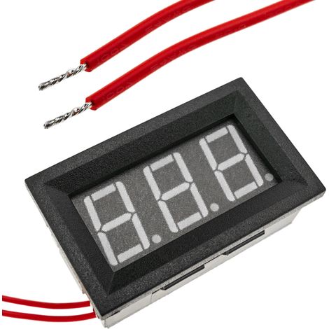 BeMatik - Affichage LCD à 3 chiffres bleu avec voltmètre 60-500V avec cadre (1/5)