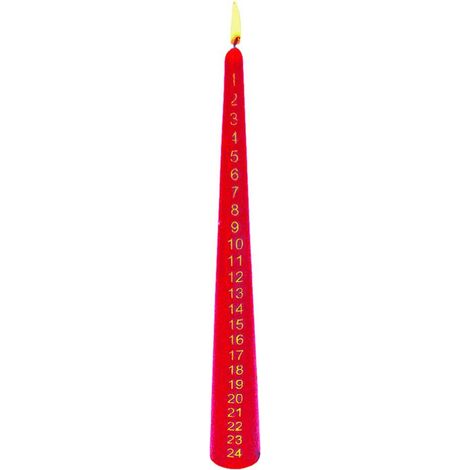 12 Stück Adventskalender-Kerze Weihnachten 24 Tage Deko rot / grün 40cm (1/2)