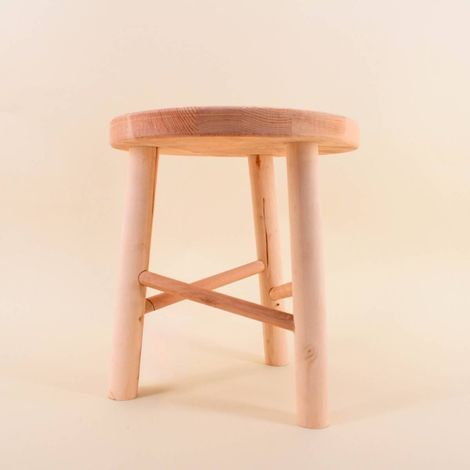 Tabouret en bois clair d30x33cm (1/5)