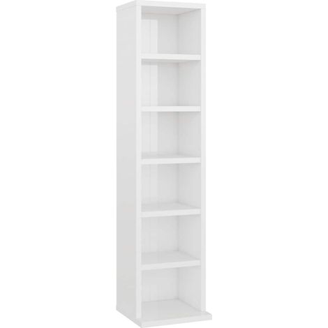 CD-Schrank Hochglanz-Weiß 21x20x88 cm Holzwerkstoff vidaXL