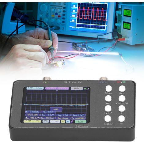 Oscilloscope numérique portable à deux canaux SCO2, oscilloscope LCD de 3,2 pouces, fréquence d'échantillonnage de 50 MHz, deux canaux, bande passante analogique de 10 MSa/s, profondeur de mémoire de  (1/5)