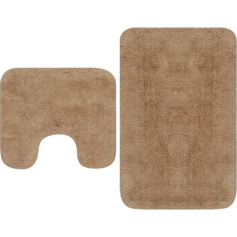 Tapis de salle de bain Marron + Tapis de WC - Toilettes (1/4)