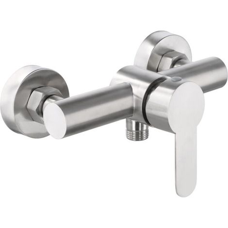 Mitigeur de Douche Mural, Robinet Douche Universel Acier inoxydable 304, Mitigeur Monocommande Douche avec Accessoires de Montage pour Eau Froide et Chaude