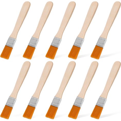 Lot de 10 pinceaux de peinture en laine de nylon de 5 mm pour enfants, pour murs, retouches, armoires, clôtures, outils de peinture (tête de pinceau de 1,5 cm) (1/5)