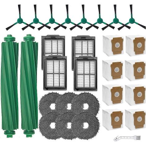 Kit d'accessoires de 29 pièces pour aspirateur robot iRobot Roomba Plus 405/505/507 : brosse principale, filtres, lingettes de nettoyage et sacs à poussière. (1/5)