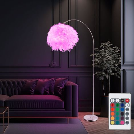 Stehlampe modern Wohnzimmerleuchte weiß Standlampe dimmbar, LED RGB Designlampe Höhenverstellbar, 1x LED 9W 806lm 3000K warmweiß, LxBxH 96x45x196 cm (1/5)