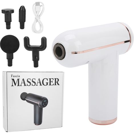 Pistolet de Massage Musculaire Professionnel à Percussion Profonde, Réglable pour Détente Corporelle (Blanc) (1/5)