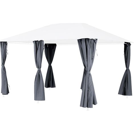 Cortinas para cenador Santorini Gris - Para Santorini 4 x 3 m (6 cortinas) - Hespéride (1/3)