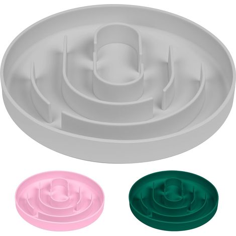 Interactive Slow Feeder Bowl for Dogs or Cats, Silicone Slow Feeding Bowl for Small Medium and Large Pets (Grey) (1/5)